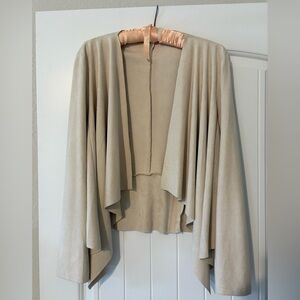 She + Sky Cream Women's Suede Cape Jacket Large